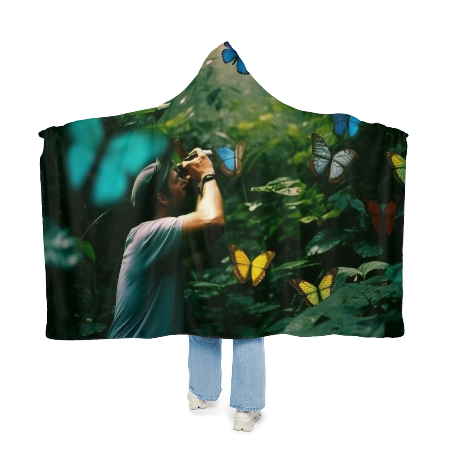 Snuggle Hooded Blanket Jungle Butterfly 1