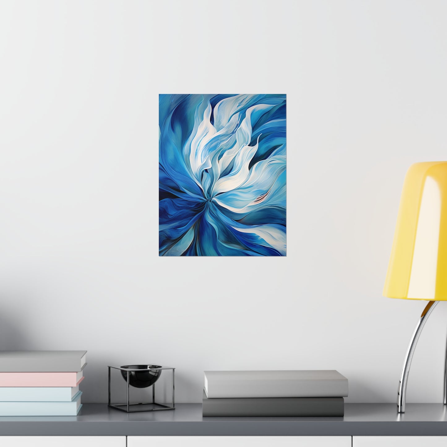 Premium Matte Vertical Posters Blue Tluip Abstract 1