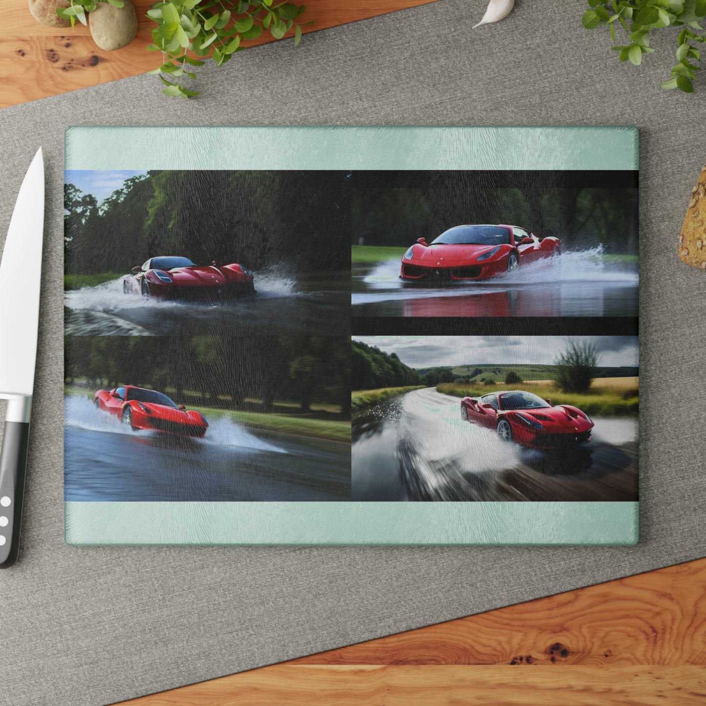 Glass Cutting Board Water Ferrari Splash 5