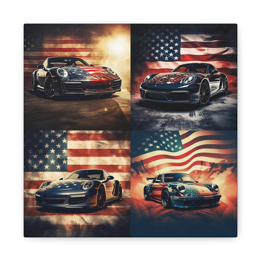 Canvas Gallery Wraps Abstract American Flag Background Porsche 5