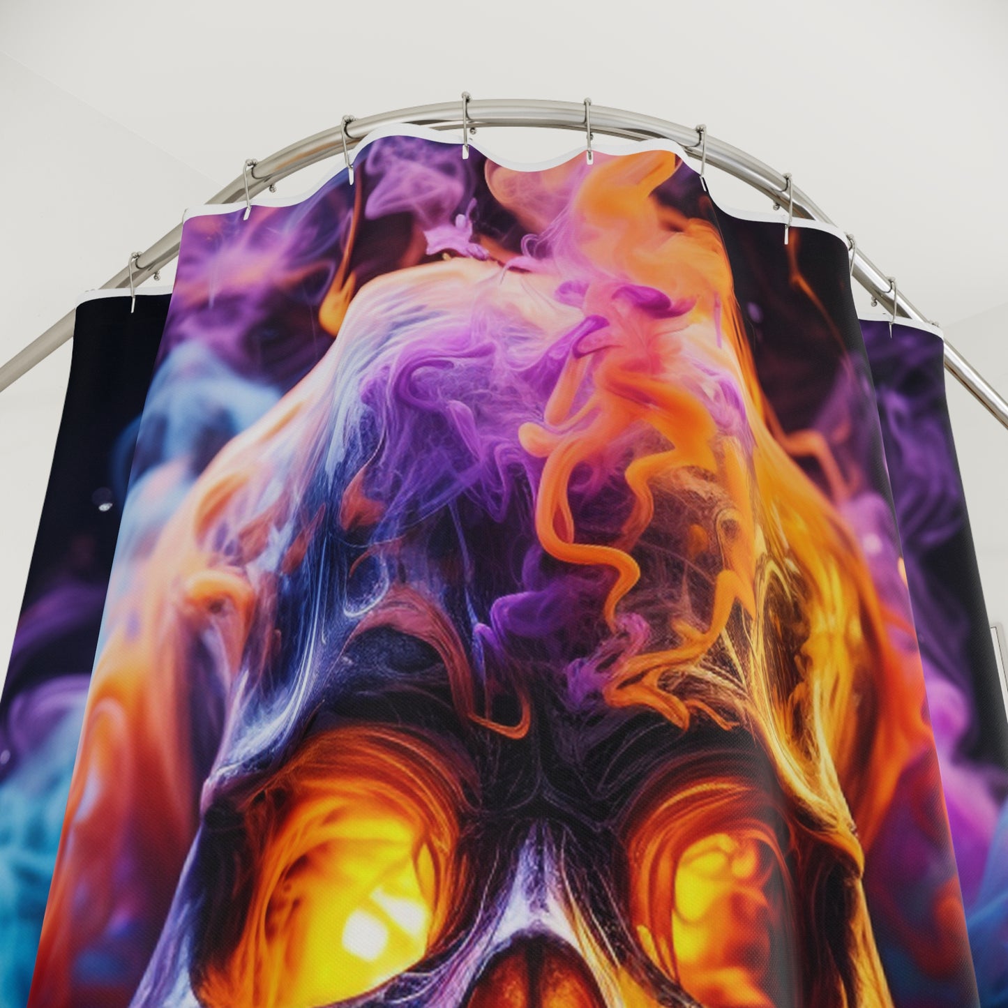 Polyester Shower Curtain Macro Skull 2