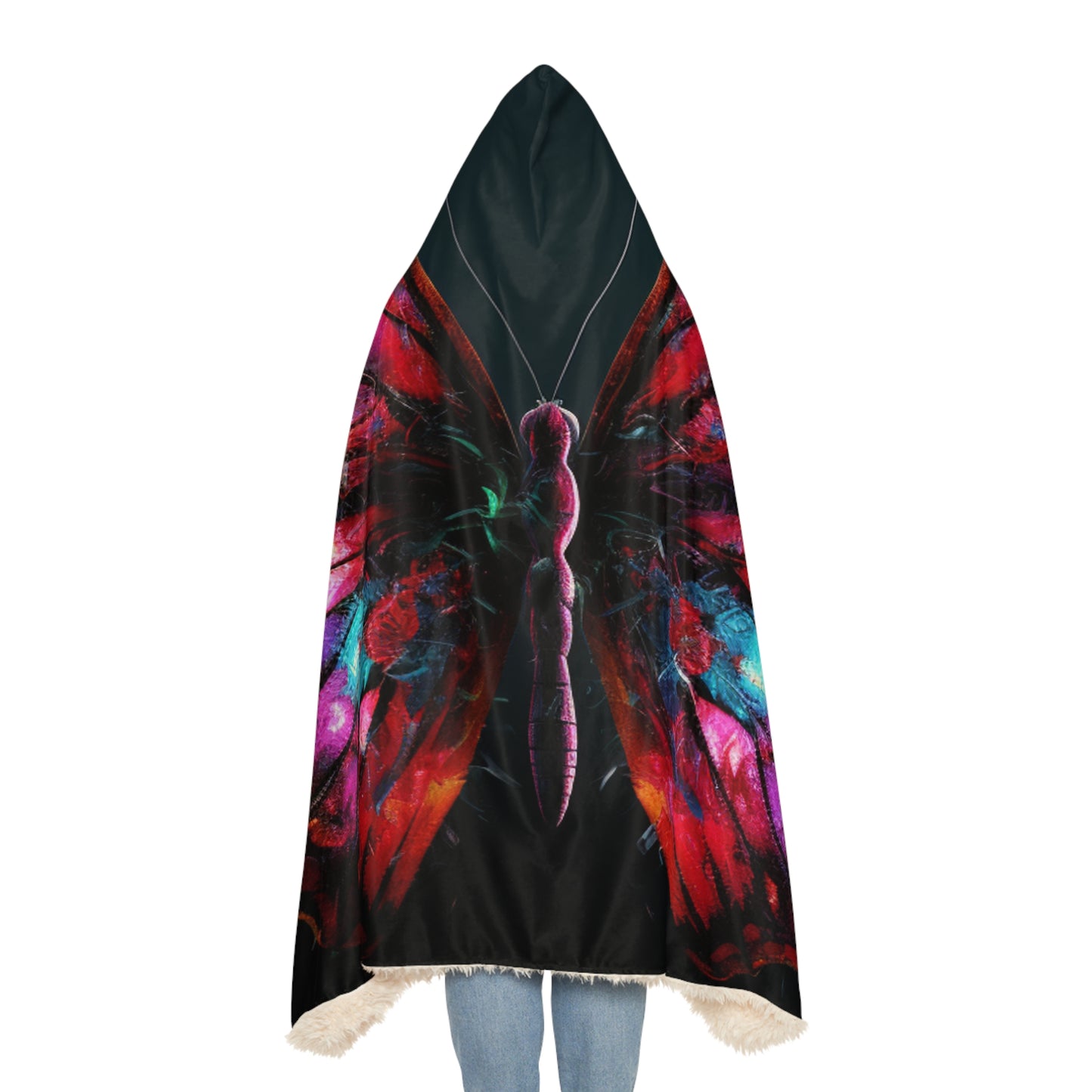 Snuggle Hooded Blanket Hyper Colorful Butterfly Macro 3