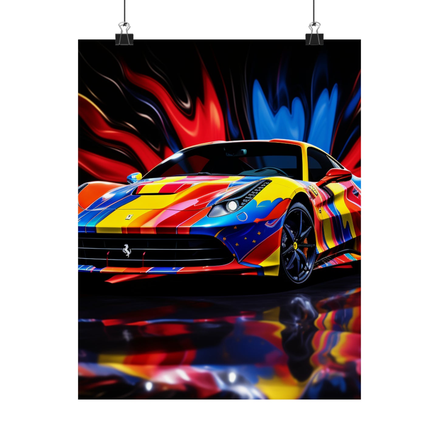 Premium Matte Vertical Posters Hyper Colorfull Ferrari 1