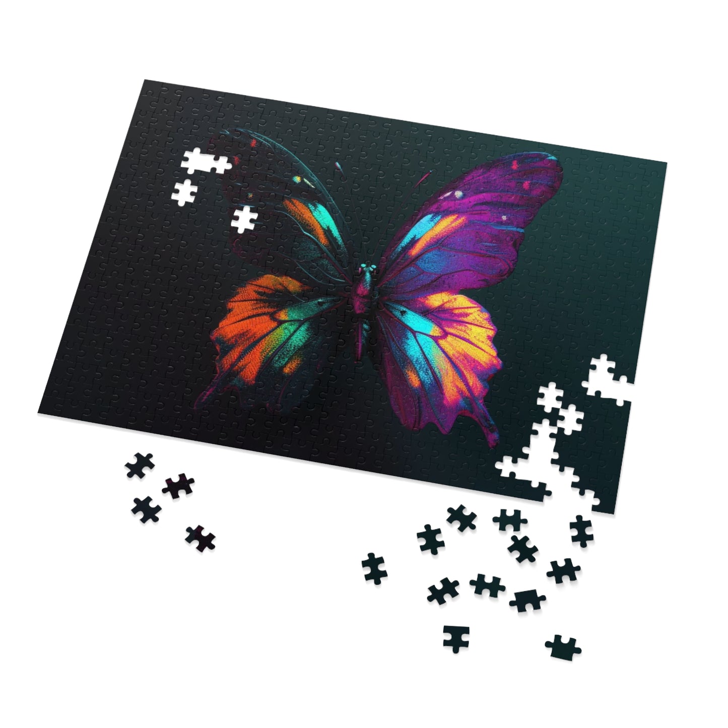 Jigsaw Puzzle (30, 110, 252, 500,1000-Piece) Hyper Colorful Butterfly Purple 3