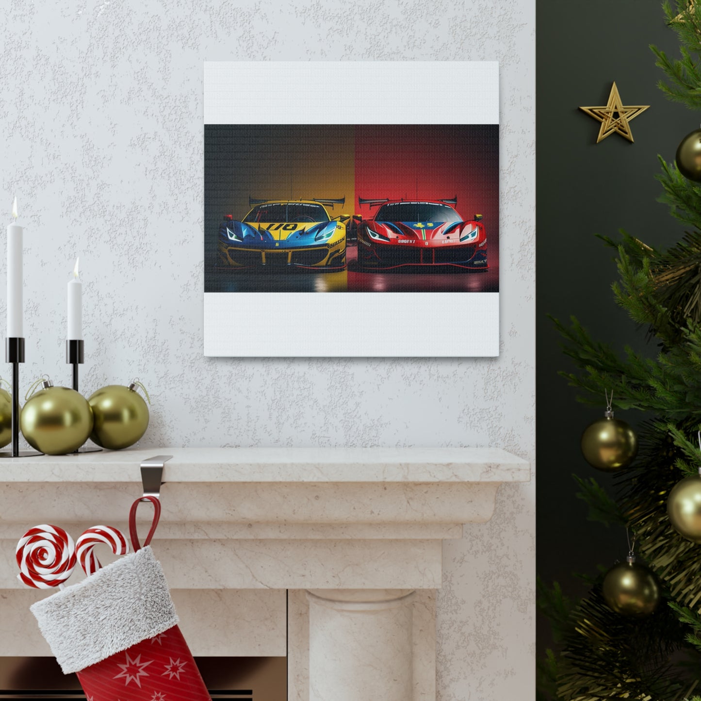 Canvas Gallery Wraps Ferrari Red Blue 3