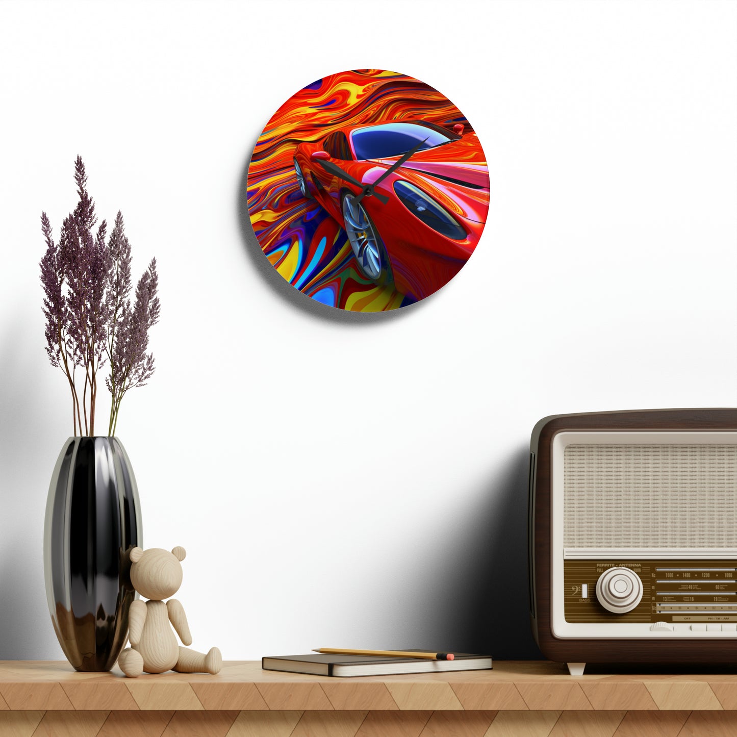 Acrylic Wall Clock Ferrari Water Fusion 4