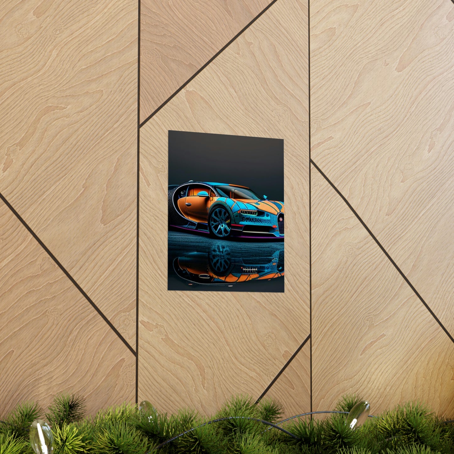 Premium Matte Vertical Posters Bugatti Blue 1