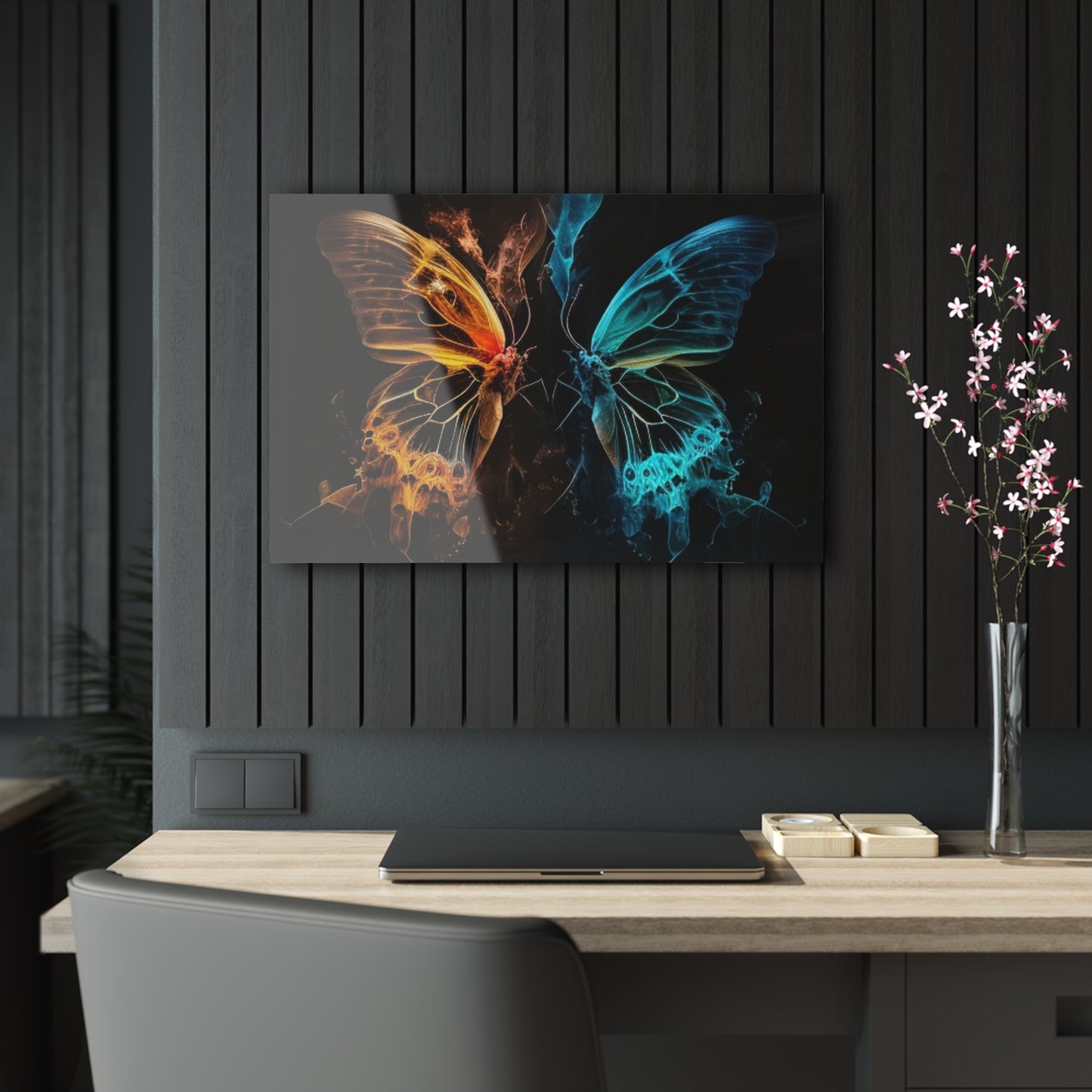 Acrylic Prints Kiss Neon Butterfly 3