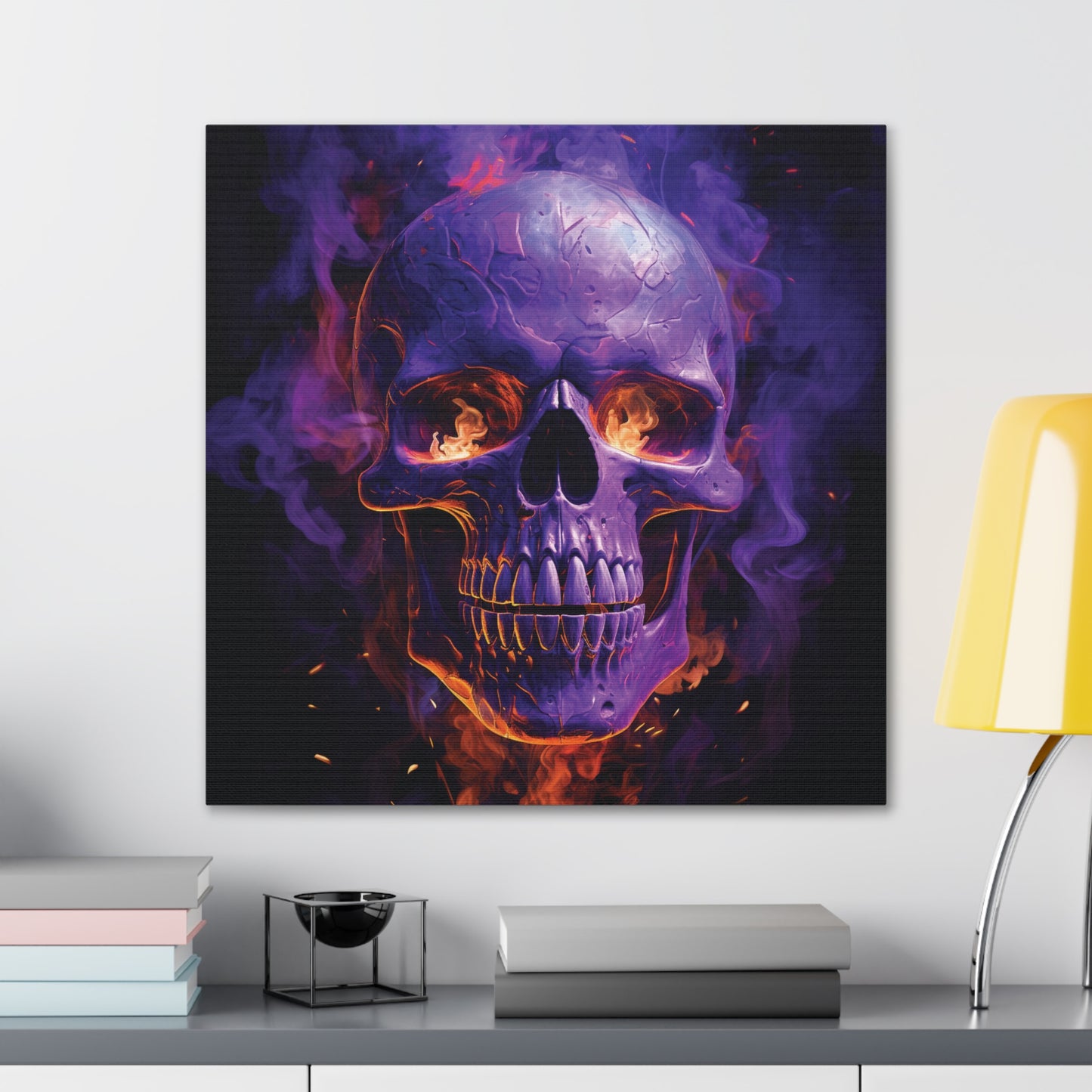 Canvas Gallery Wraps Skull Flames 1