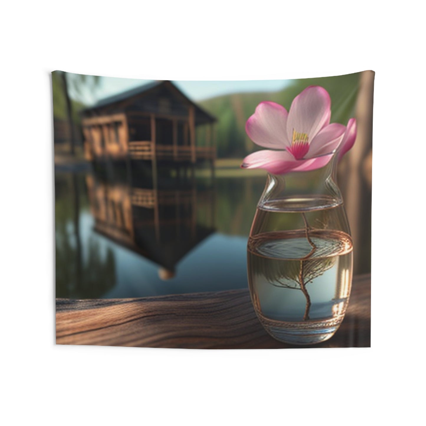 Indoor Wall Tapestries Magnolia in a Glass vase 1