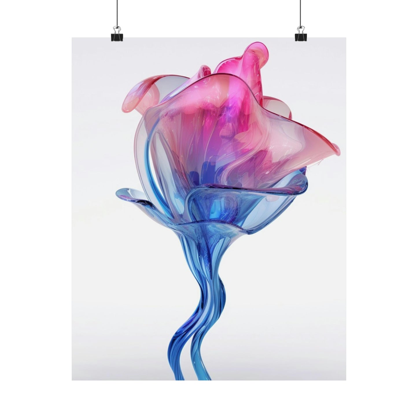 Premium Matte Vertical Posters Pink & Blue Tulip Rose 4