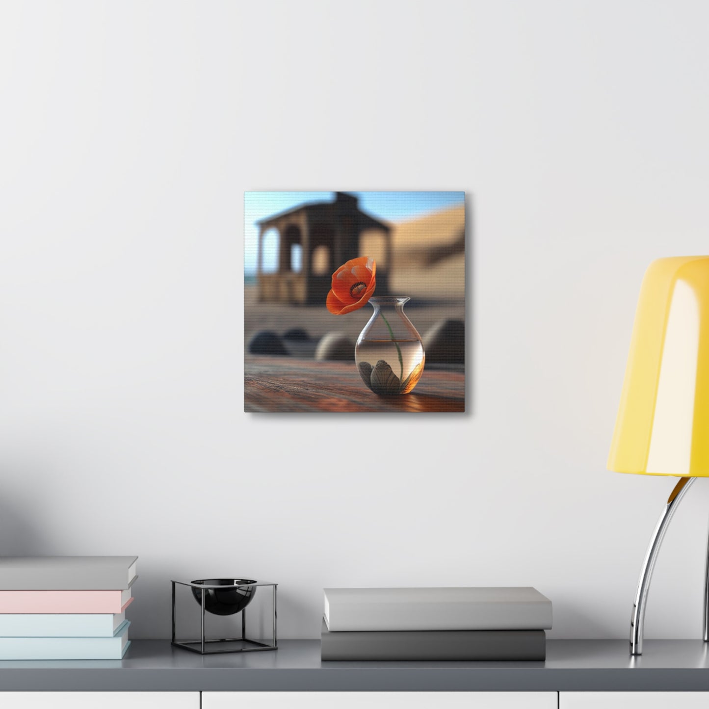 Canvas Gallery Wraps Poppy in a Glass Vase 1
