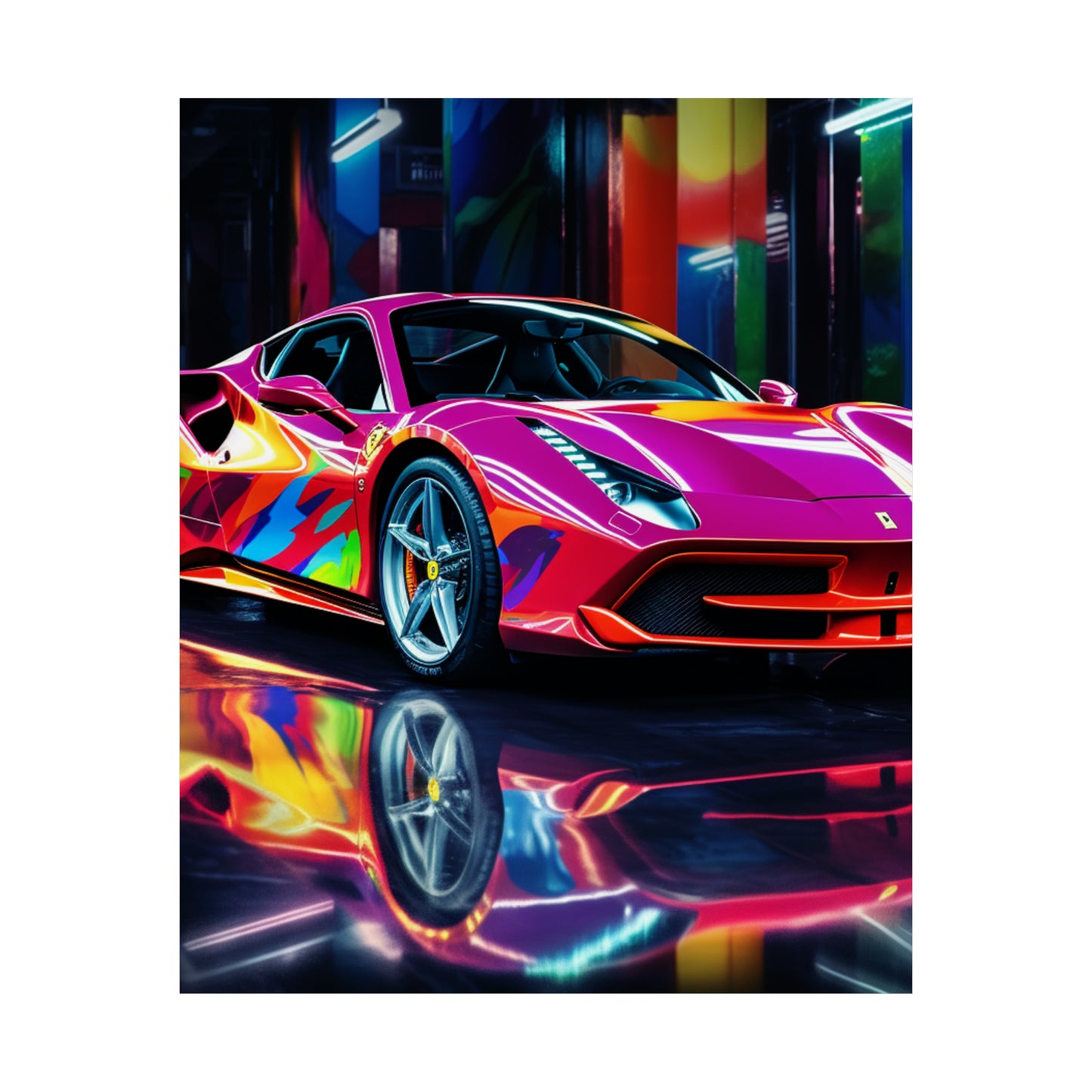 Premium Matte Vertical Posters Pink Macro Ferrari 1