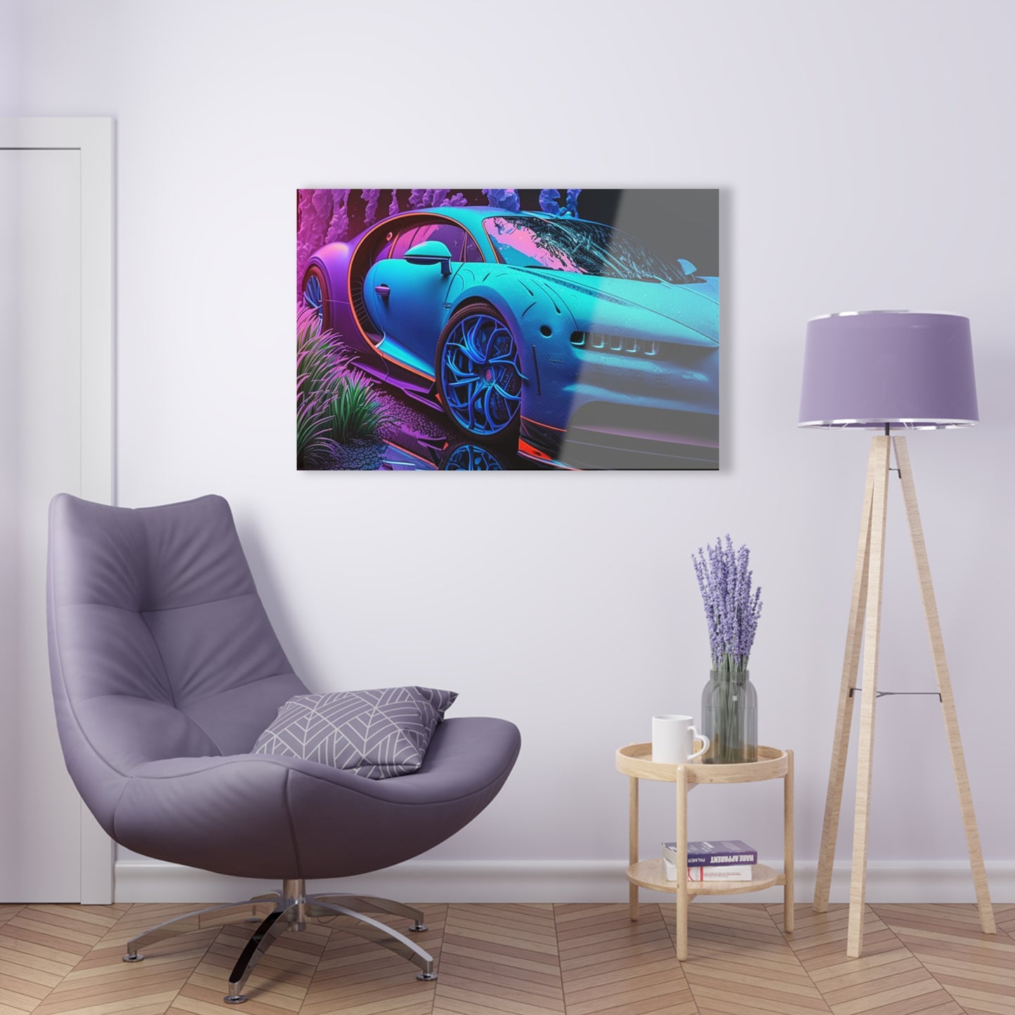 Acrylic Prints Bugatti Neon Chiron 2