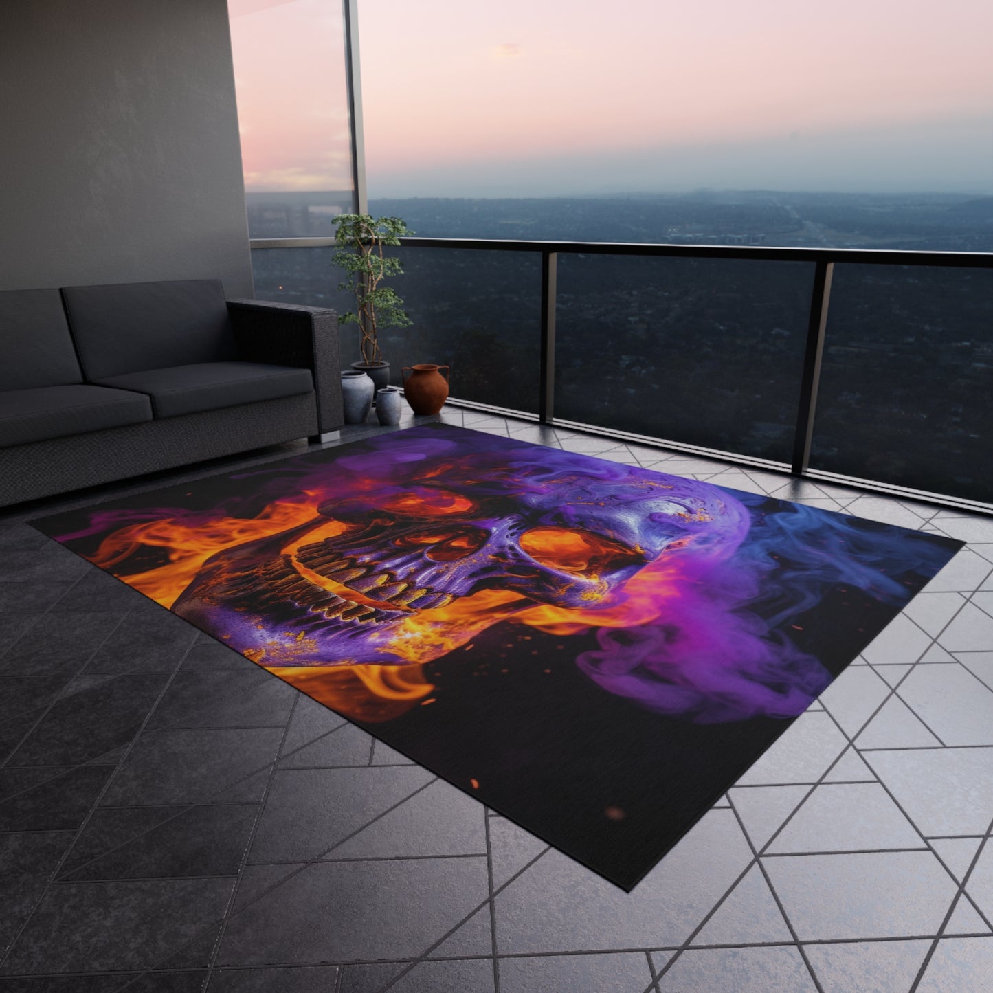 Outdoor Rug  Macro Skull 1