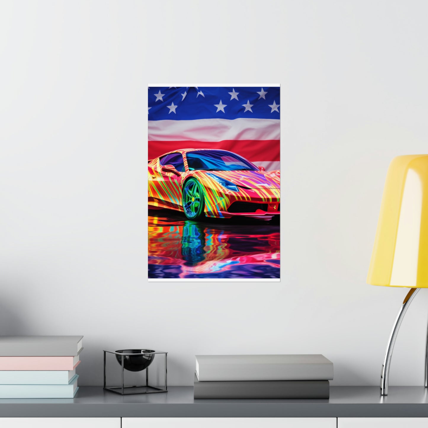 Premium Matte Vertical Posters Hyper Colorfull Ferrari 4