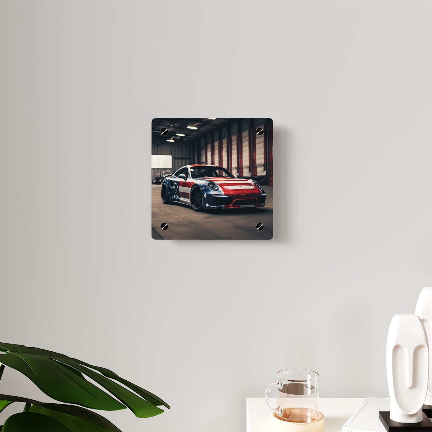 Acrylic Wall Art Panels American Flag Porsche 2