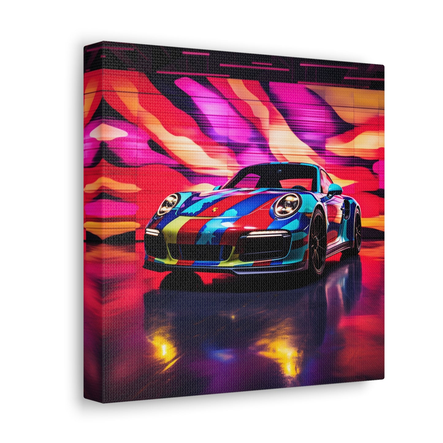 Canvas Gallery Wraps Macro American Flag Porsche 1