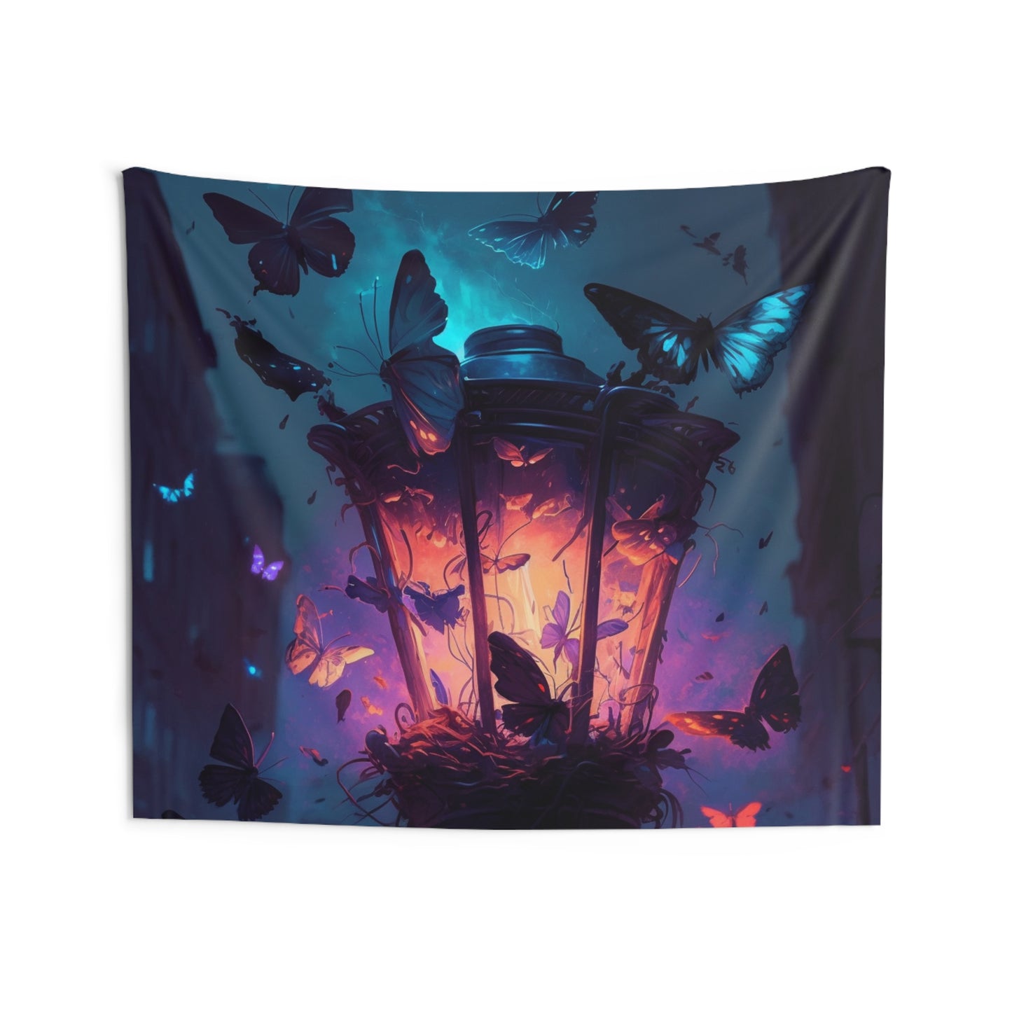 Indoor Wall Tapestries Street Light Butterfly 3