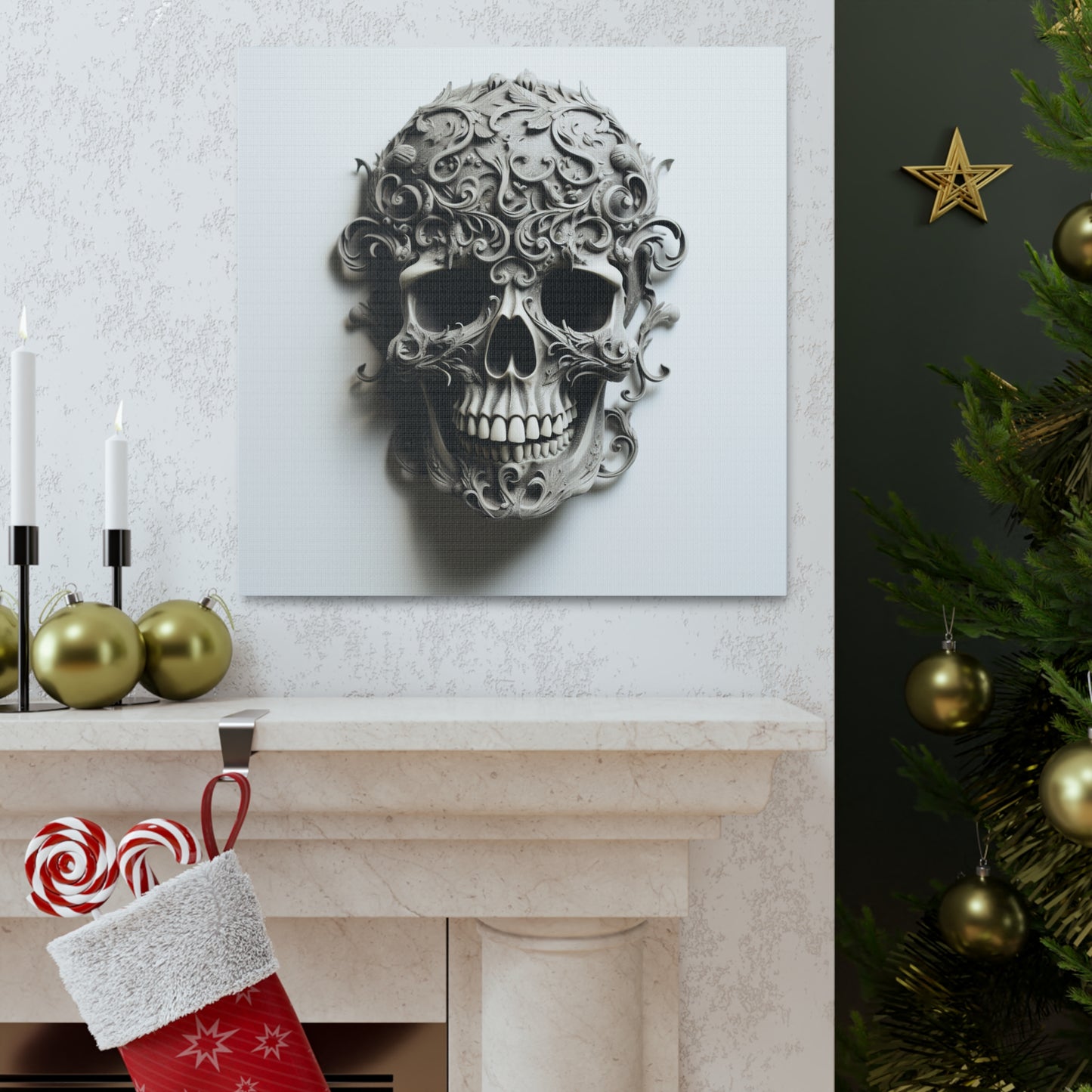 Canvas Gallery Wraps Skull Treble Clef 2