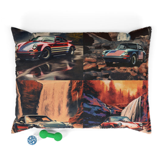 Pet Bed American Flag Porsche Abstract 5