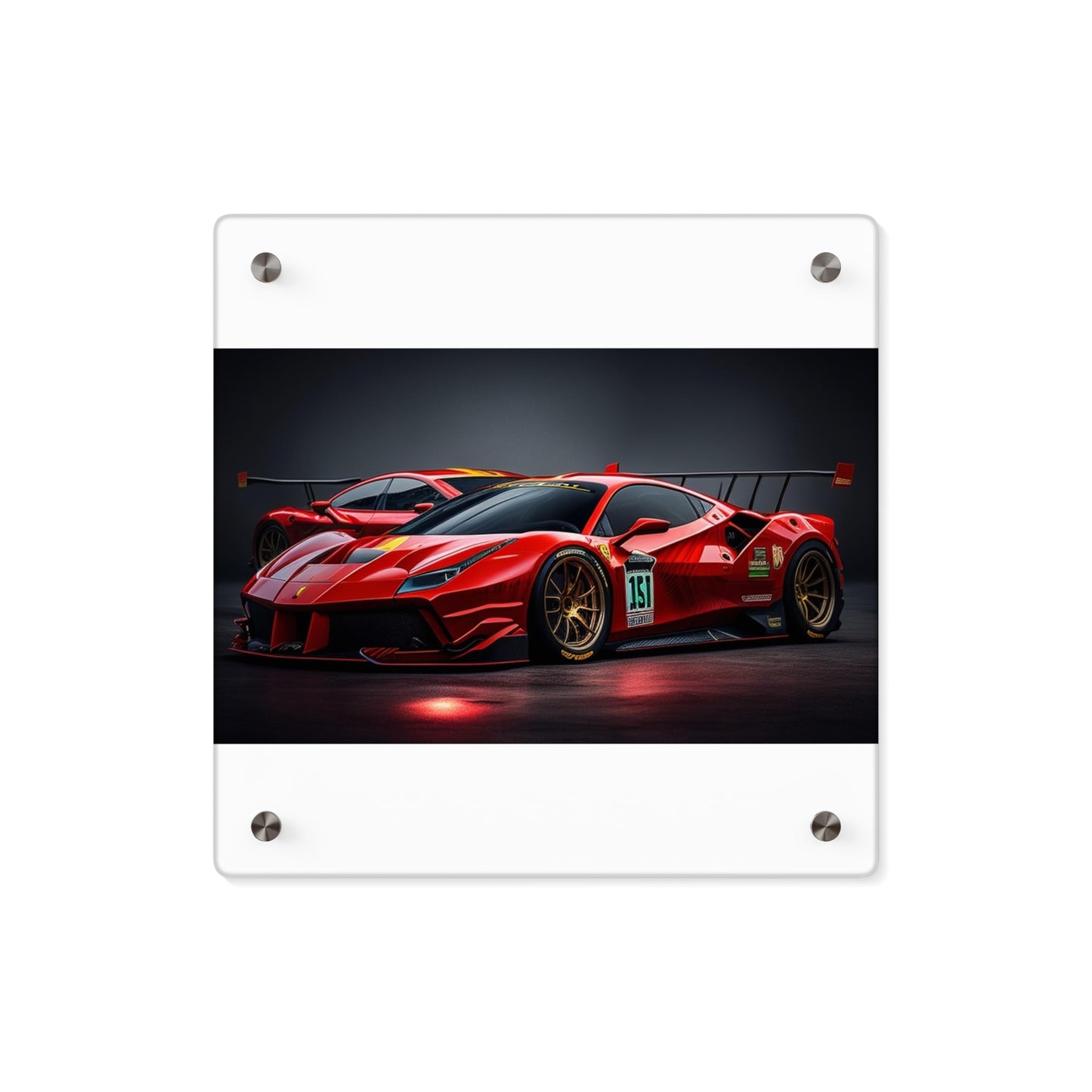 Acrylic Wall Art Panels Ferrari Red 2