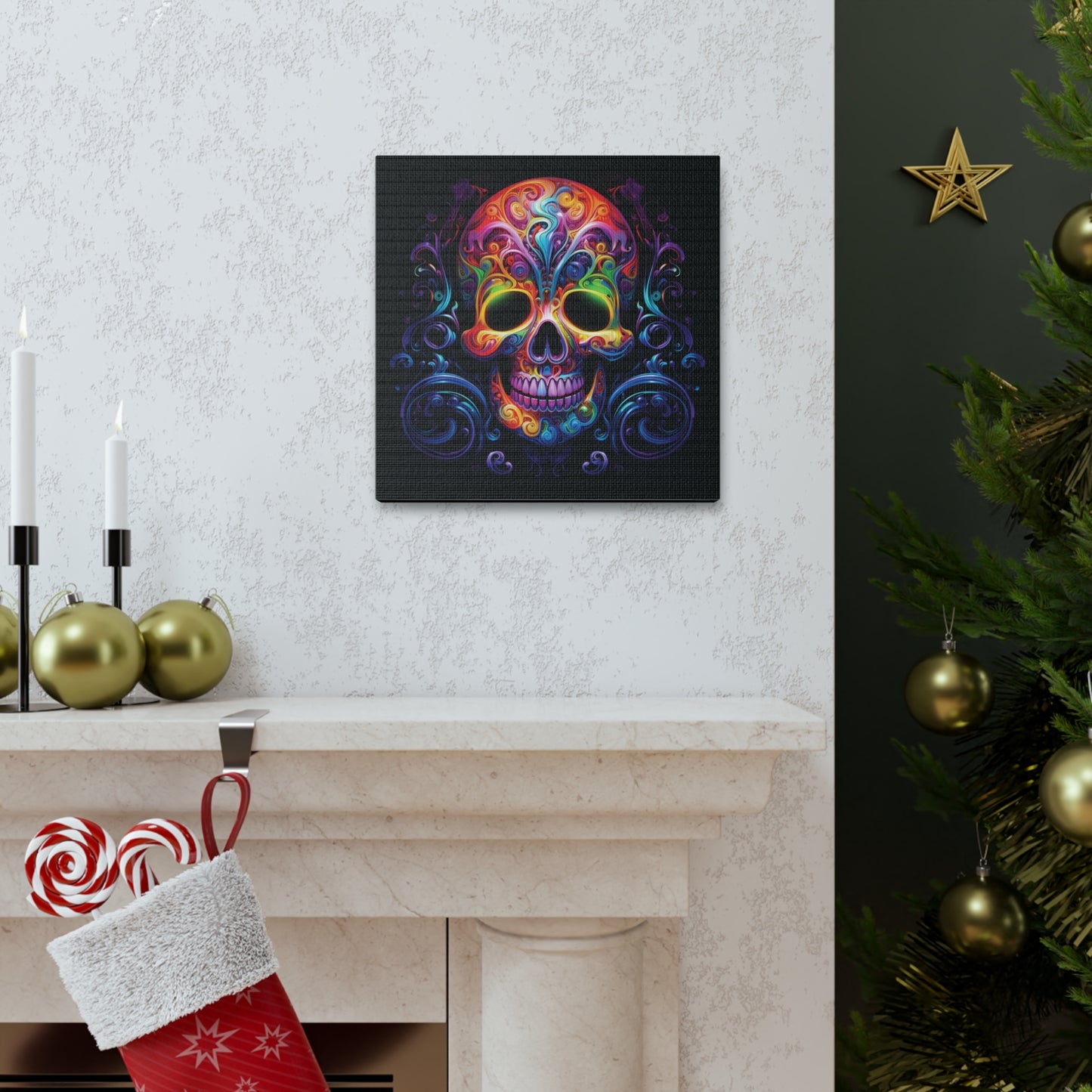 Canvas Gallery Wraps Macro Skull Color 2