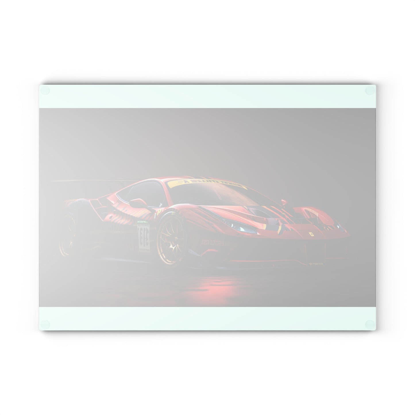 Glass Cutting Board Ferrari Red 1