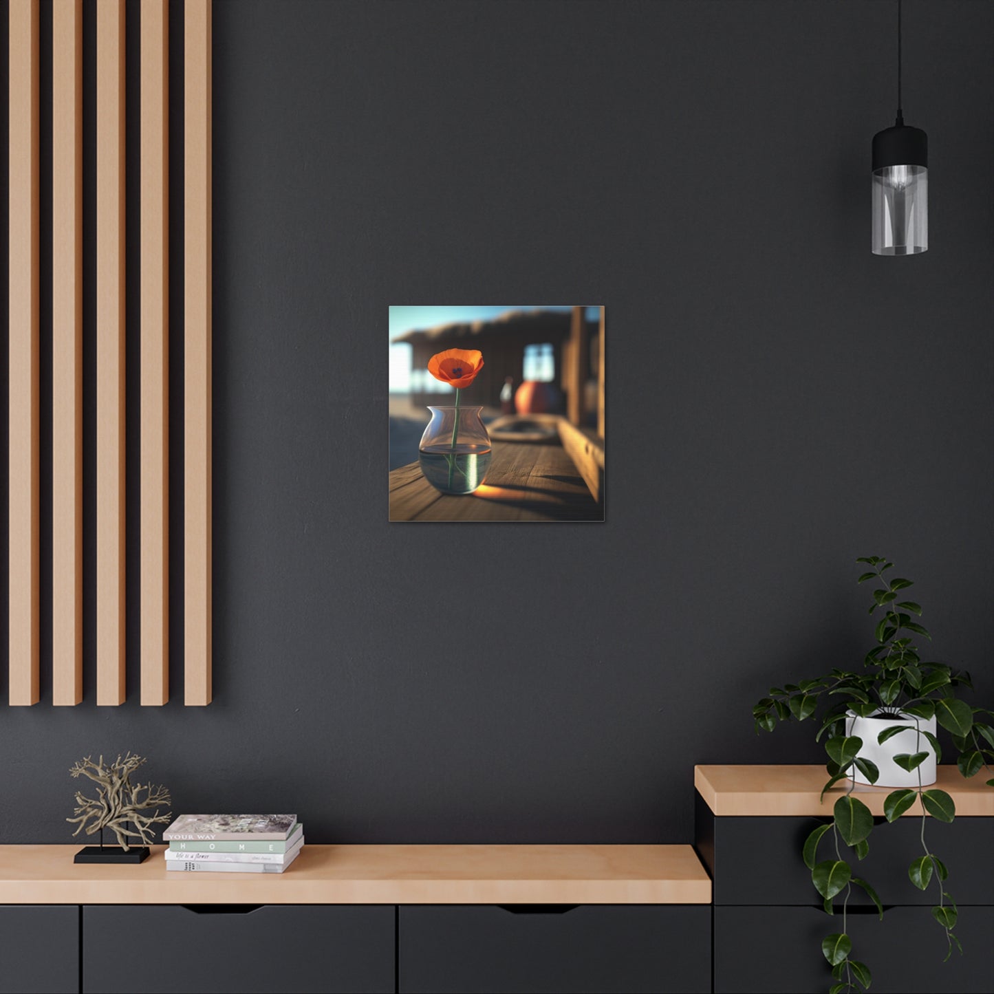 Canvas Gallery Wraps Poppy in a Glass Vase 2