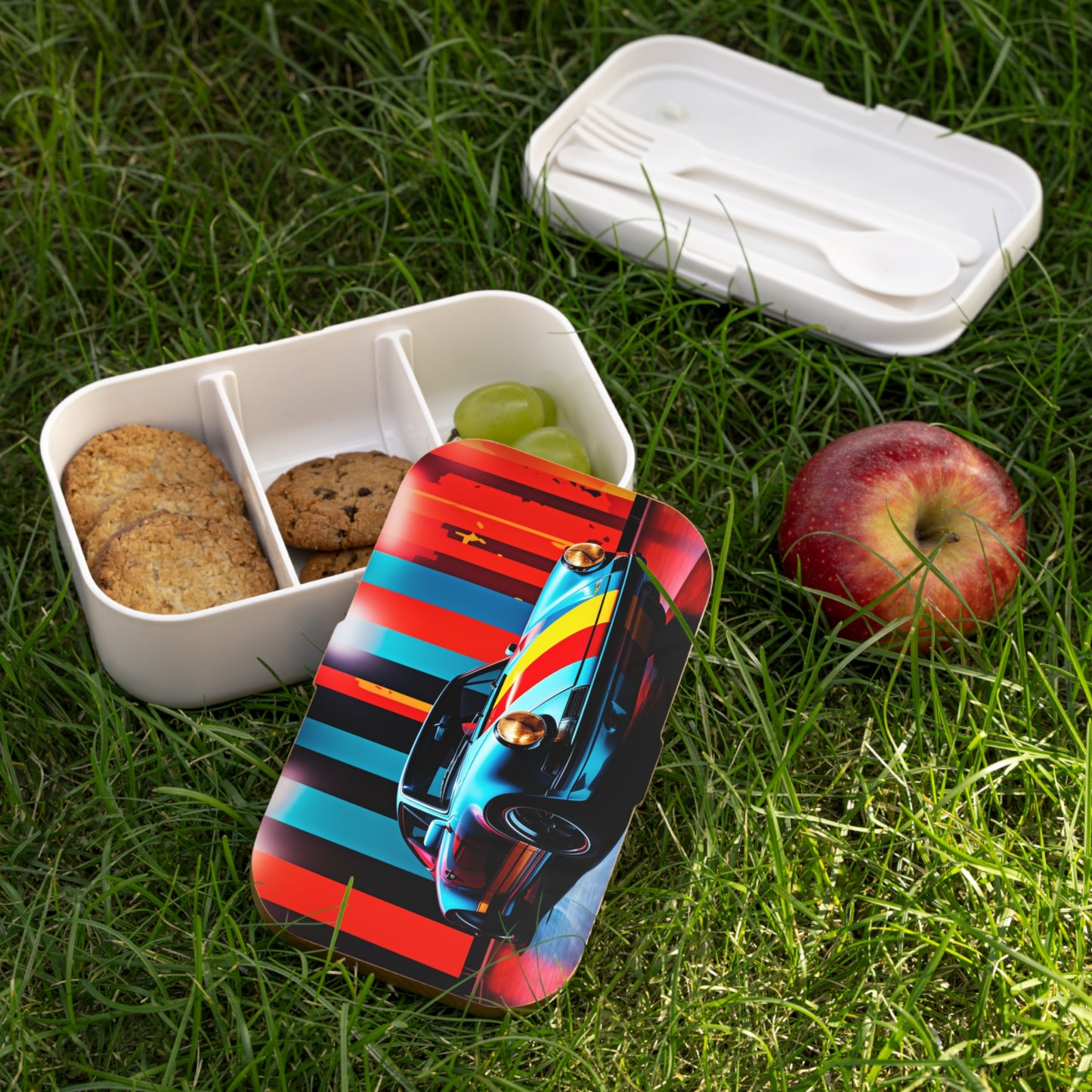 Bento Lunch Box Macro American Flag Porsche 3
