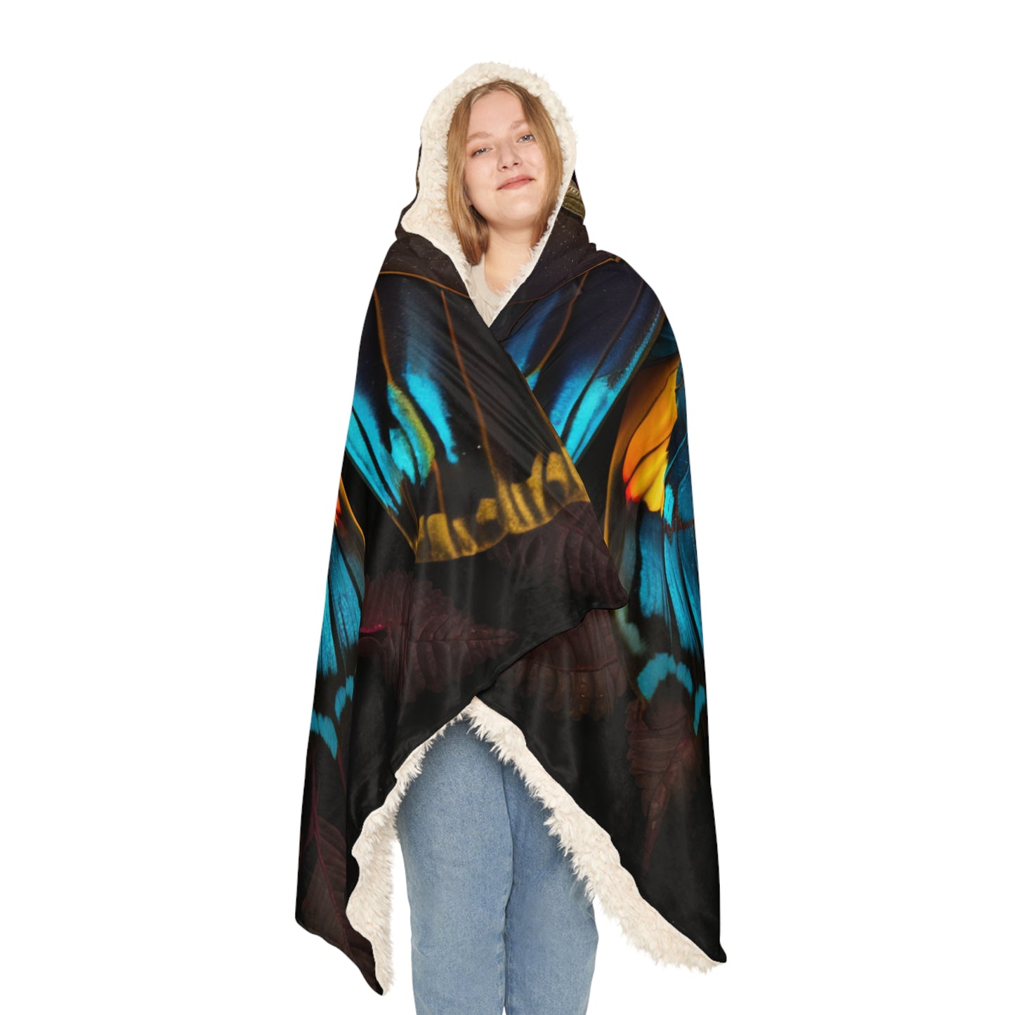 Snuggle Hooded Blanket Neon Butterfly Flair 1