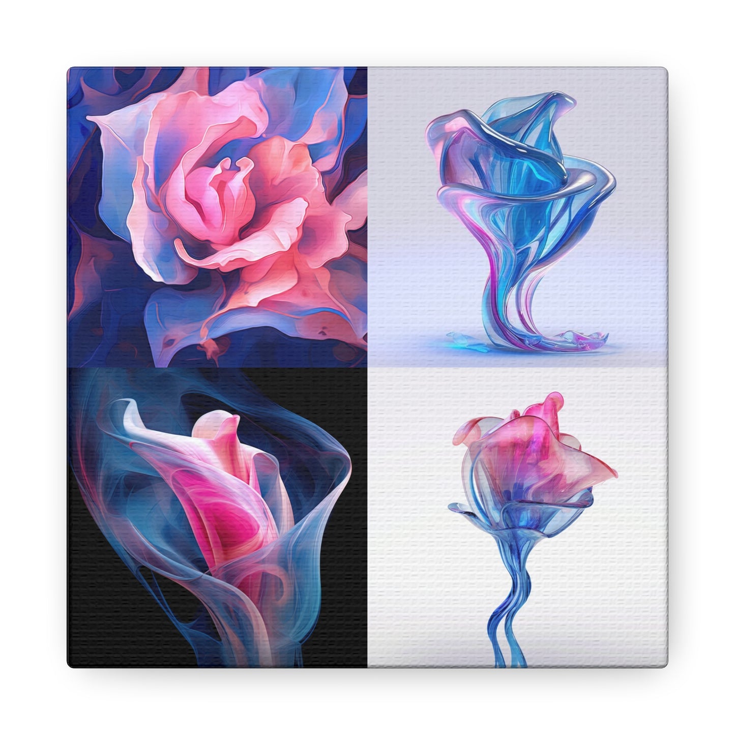 Canvas Gallery Wraps Pink & Blue Tulip Rose 5
