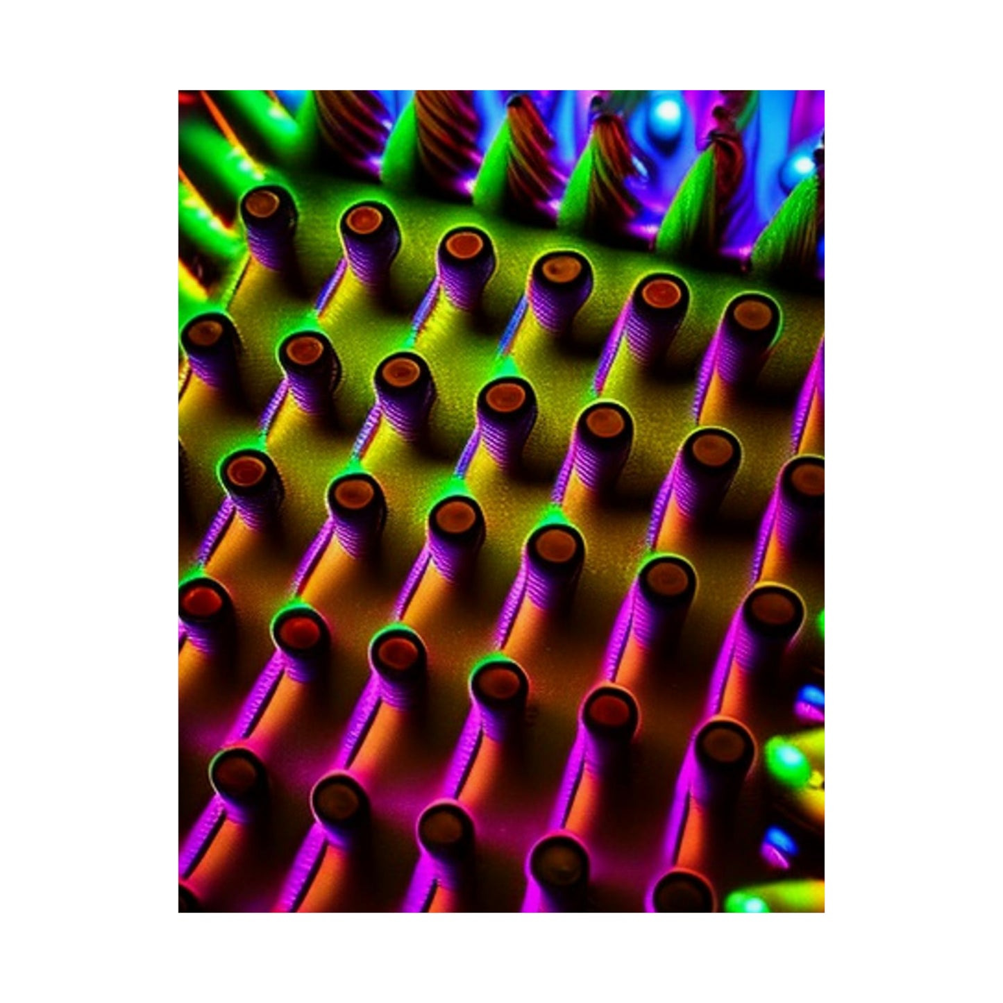 posters Macro Cactus neon square 1