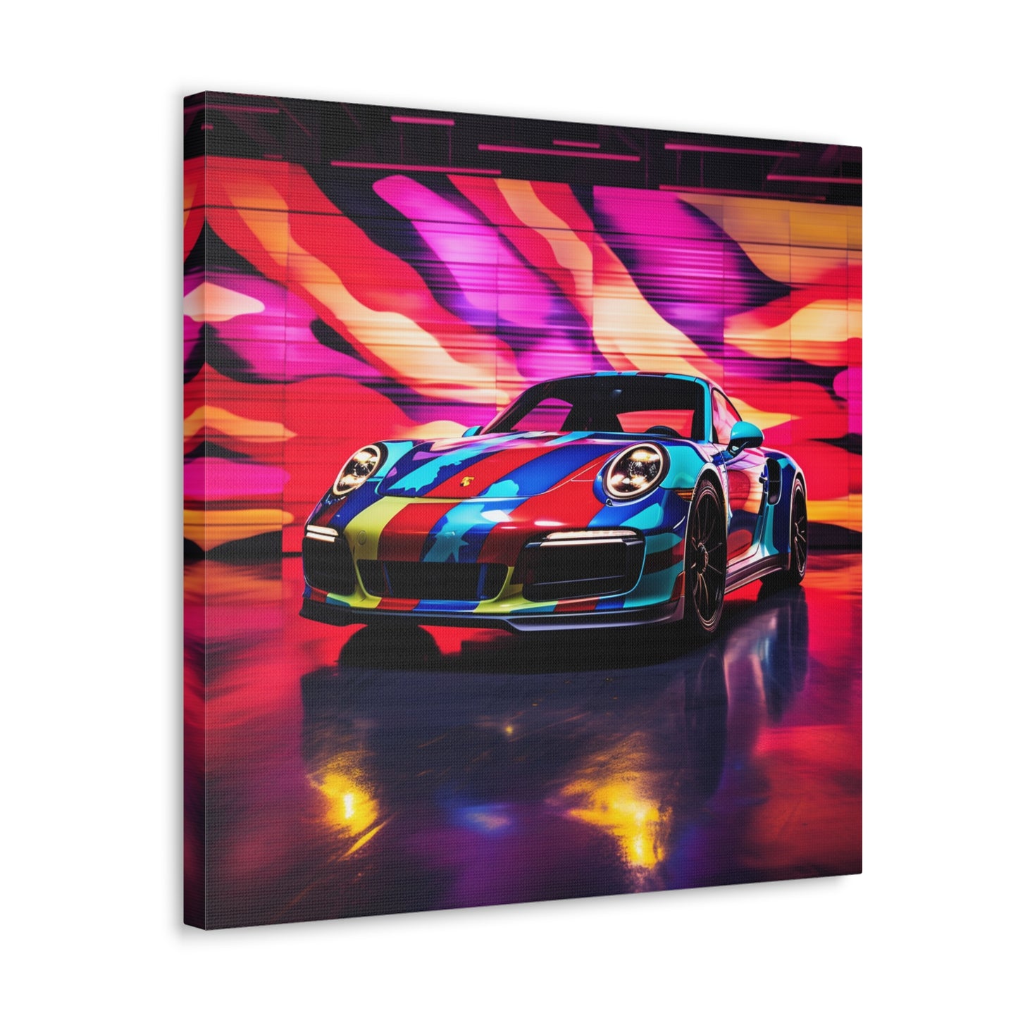 Canvas Gallery Wraps Macro American Flag Porsche 1