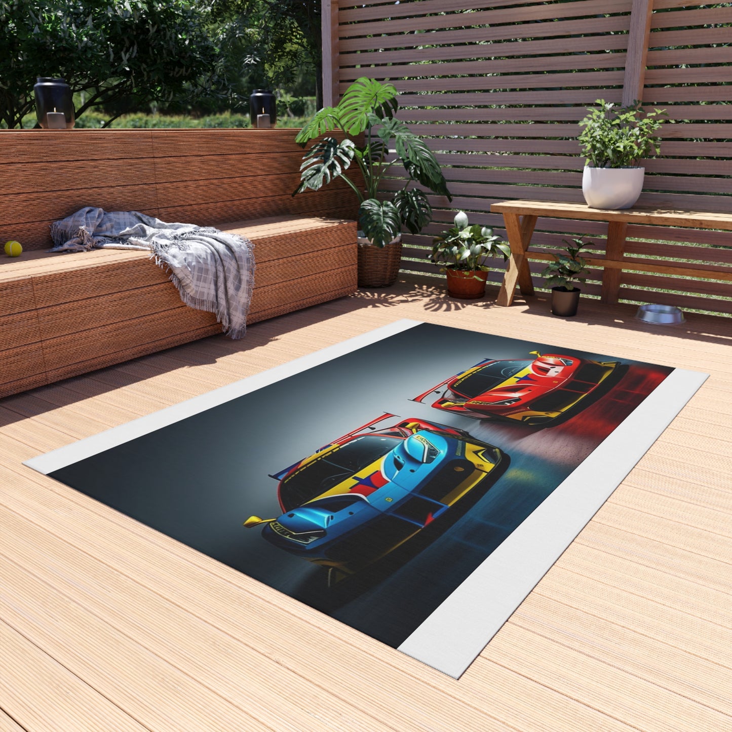 Outdoor Rug  Ferrari Red Blue 2