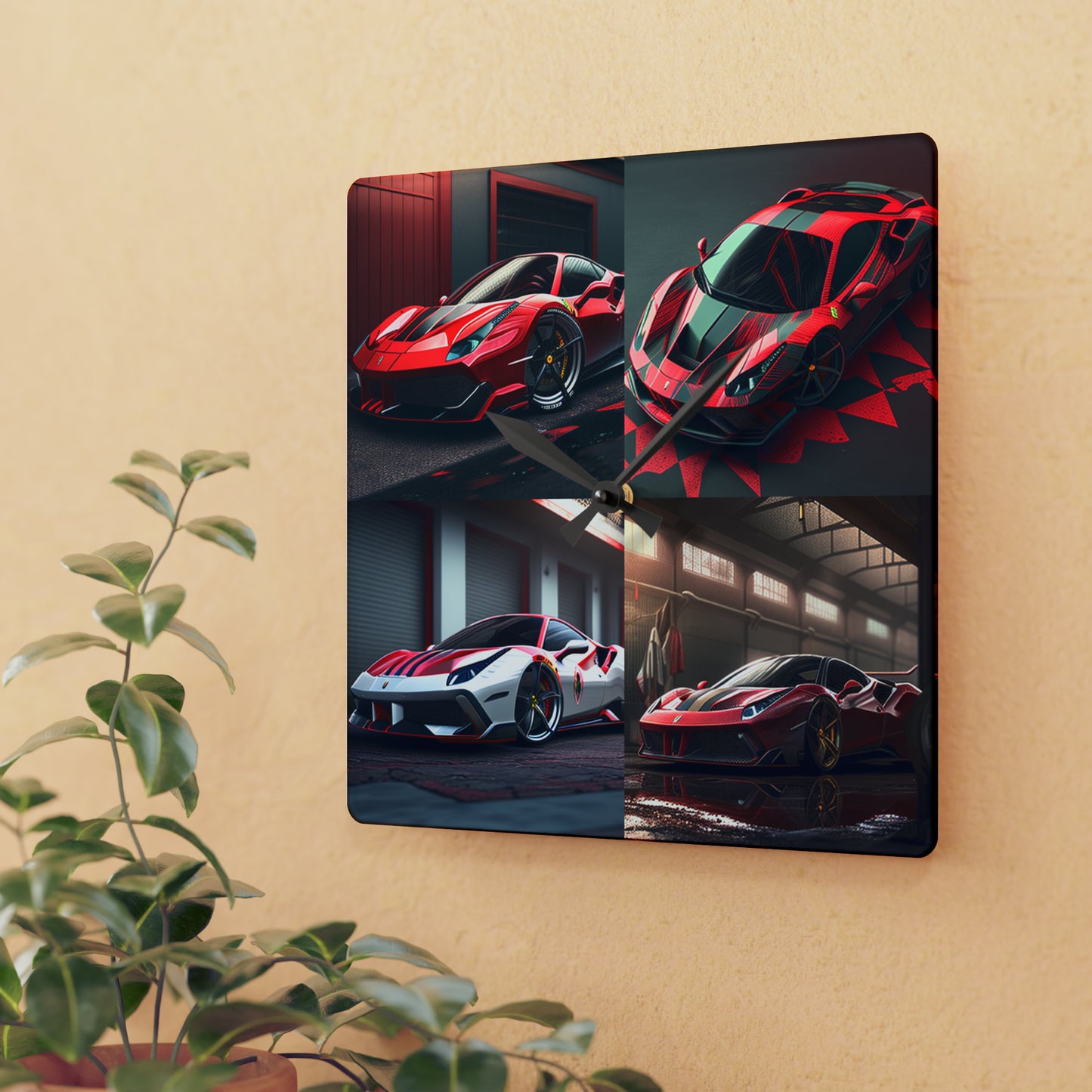 Acrylic Wall Clock Ferrari Hyper 5