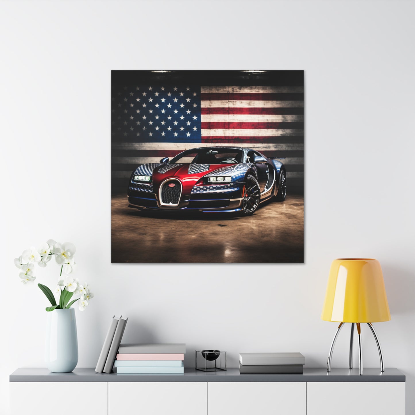 Canvas Gallery Wraps Bugatti American Flag 1