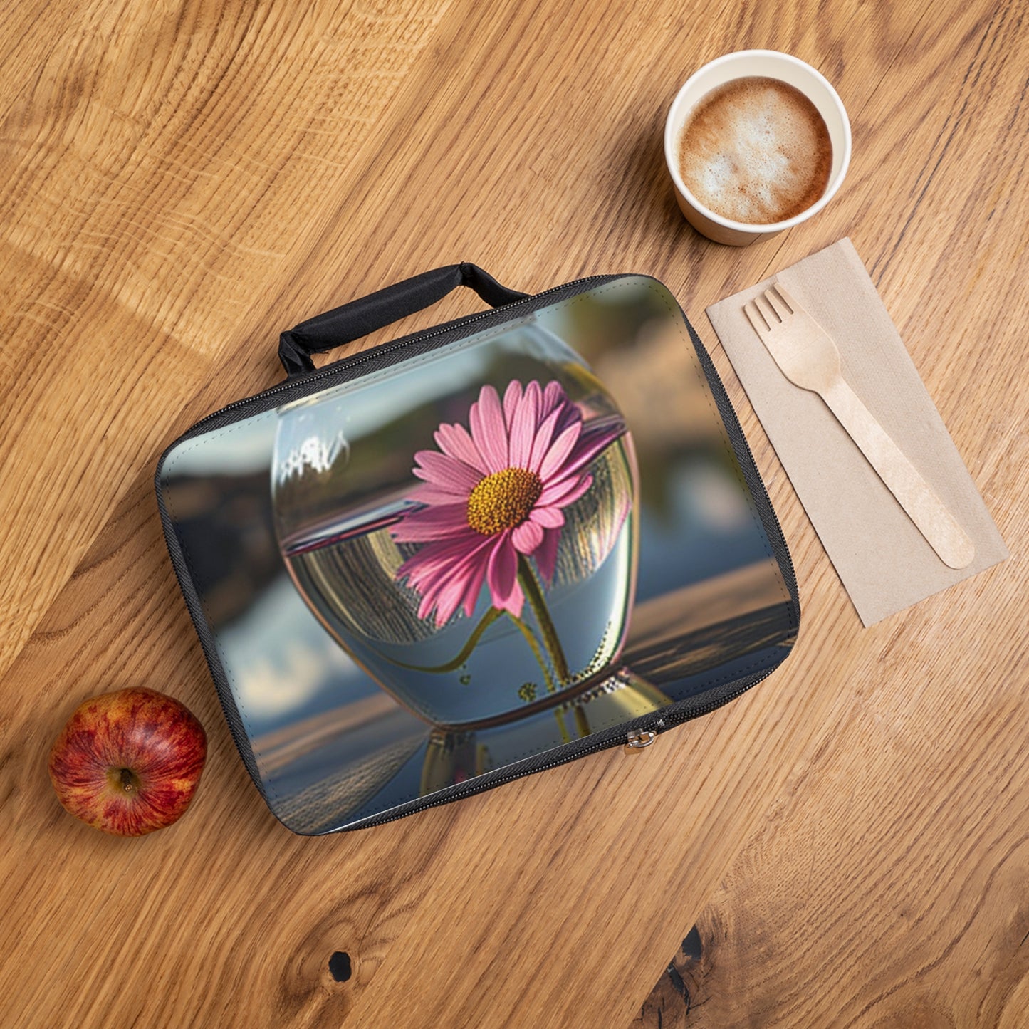 Lunch Bag Pink Daisy 3