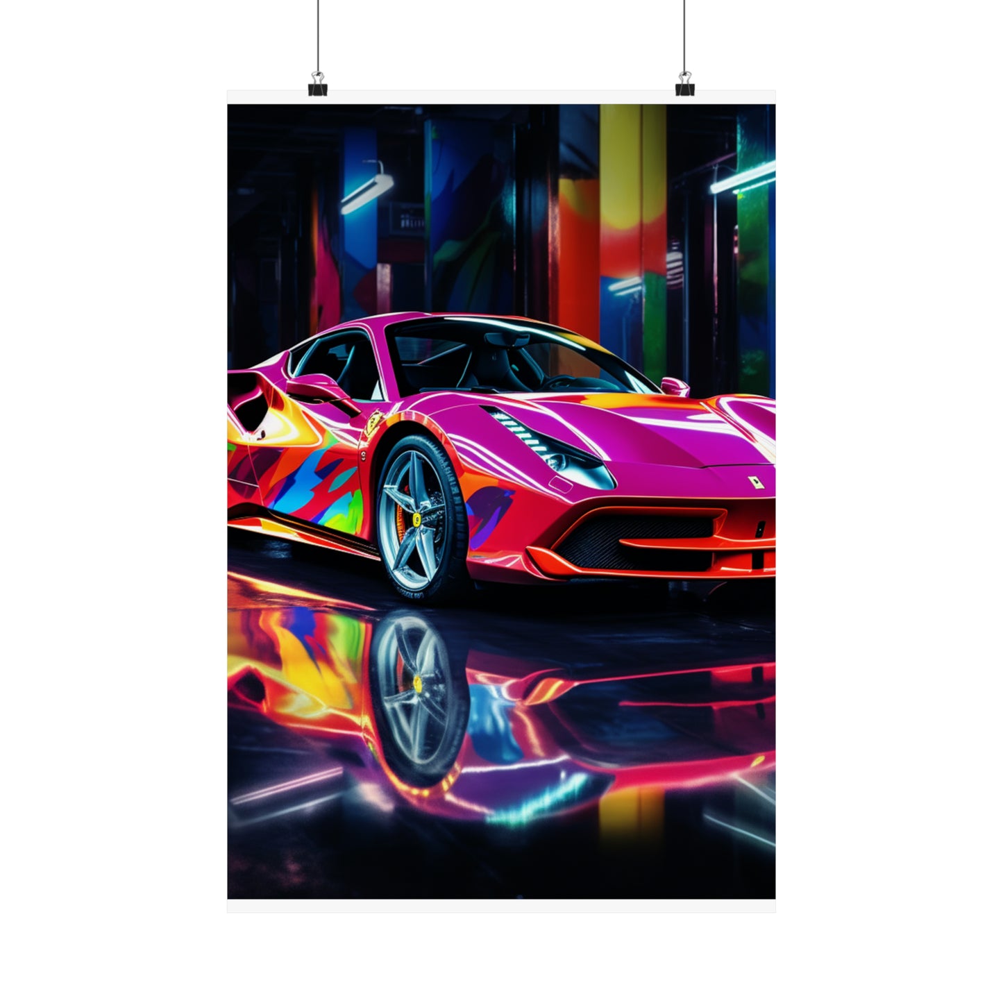 Premium Matte Vertical Posters Pink Macro Ferrari 1