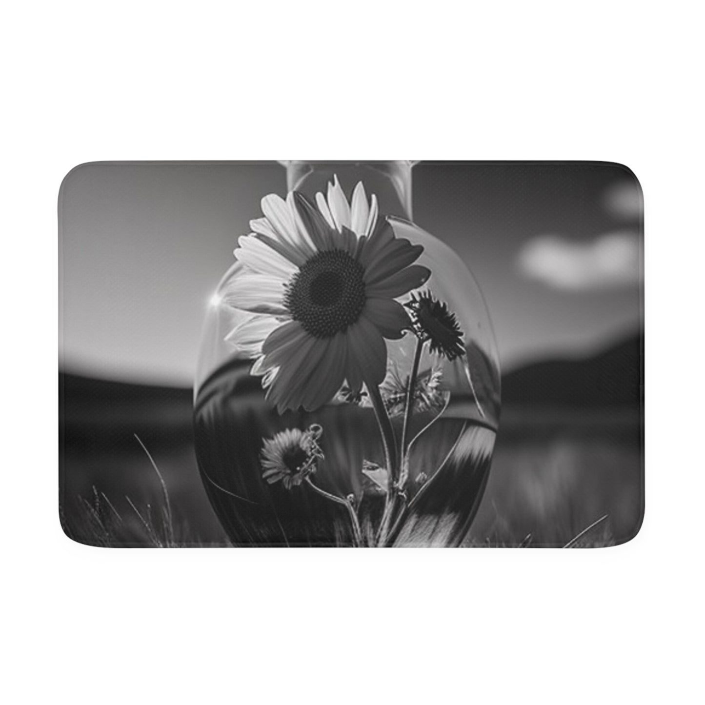 Memory Foam Bath Mat Yellw Sunflower in a vase 4