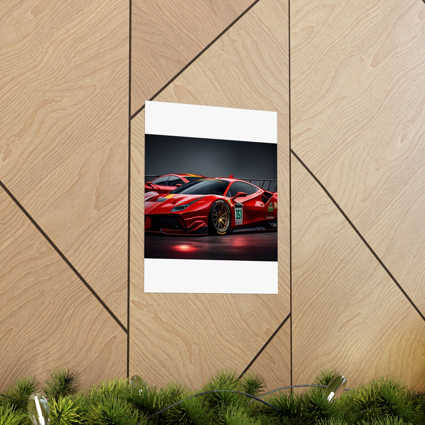 Premium Matte Vertical Posters Ferrari Red 2