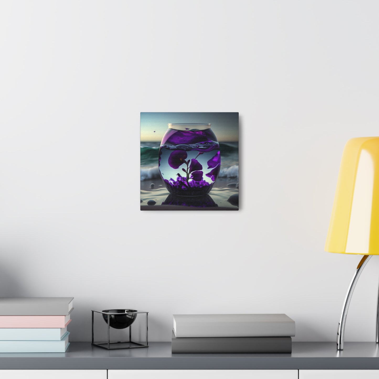 Canvas Gallery Wraps Purple Sweet pea in a vase 4