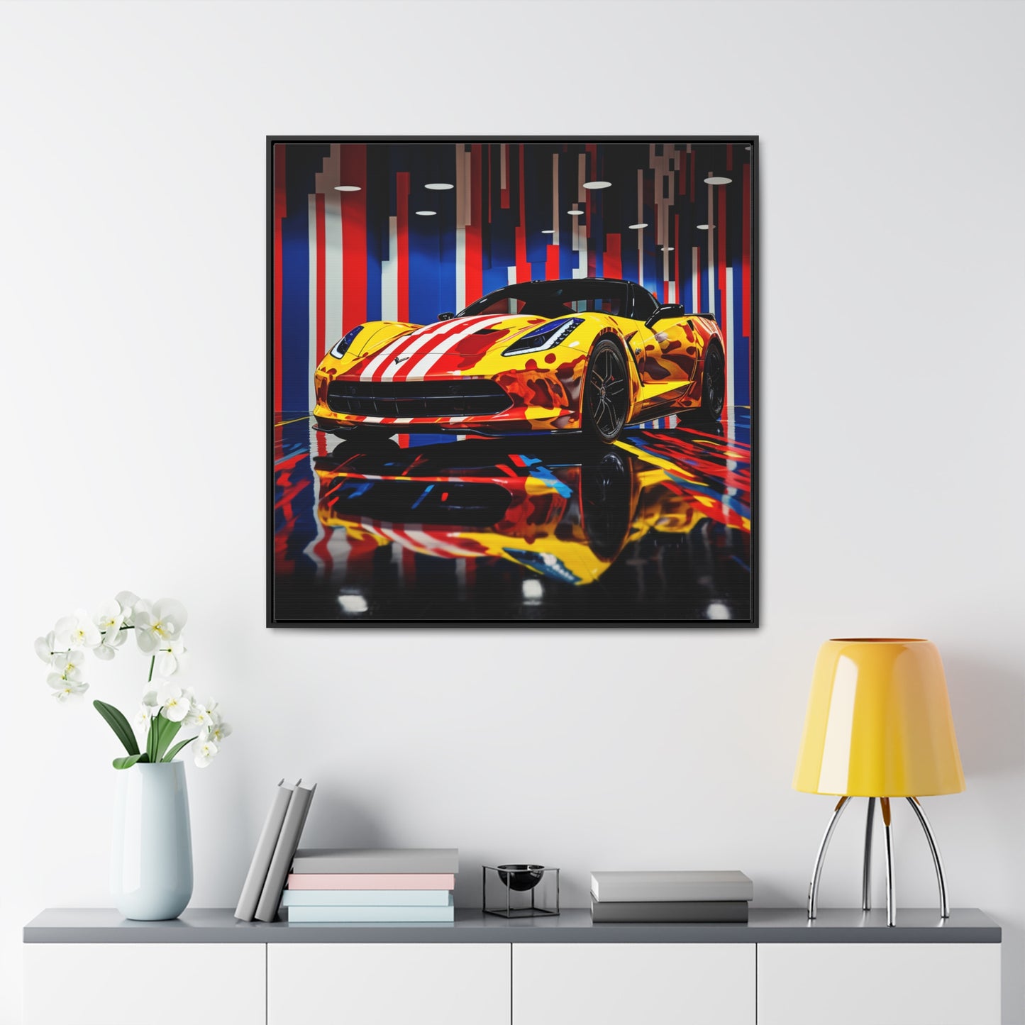 Gallery Canvas Wraps, Square Frame Macro Flag Ferrari 4