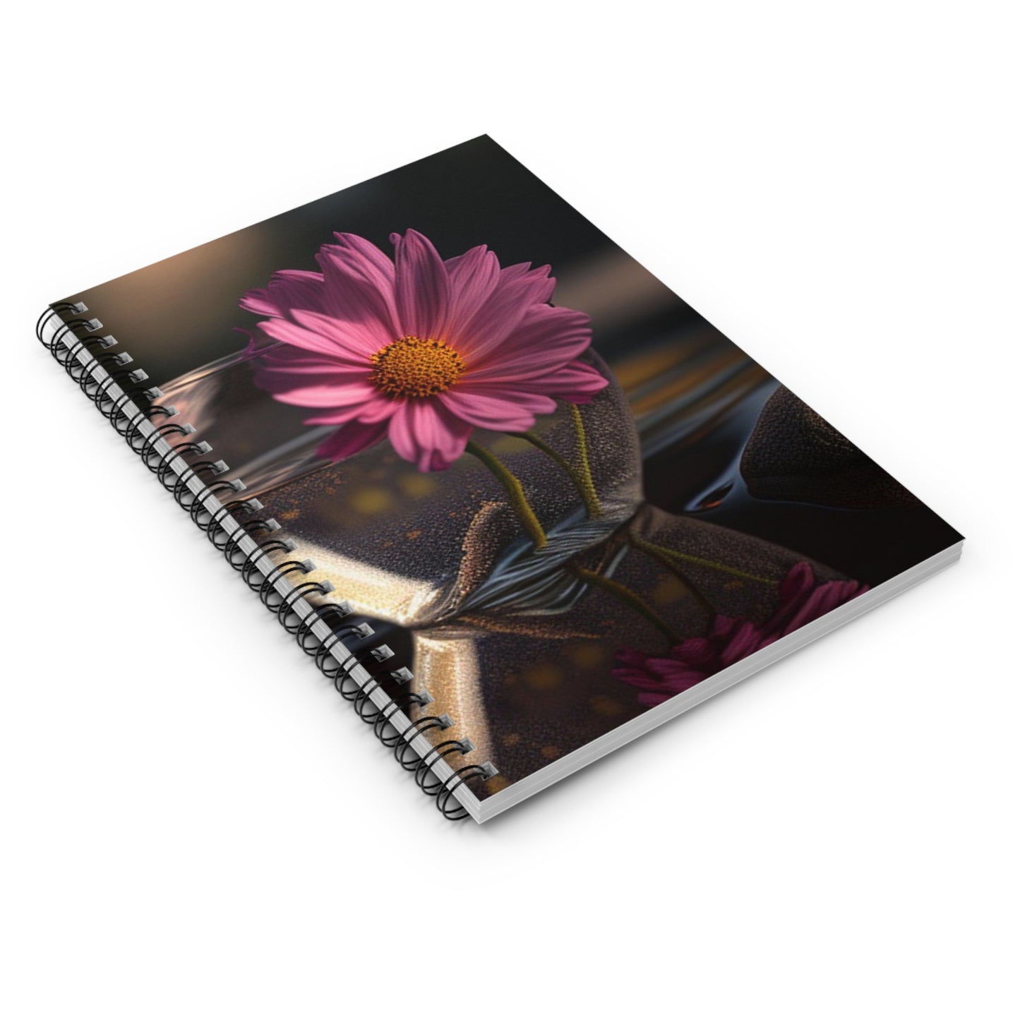 Spiral Notebook - Ruled Line Pink Daisy 4