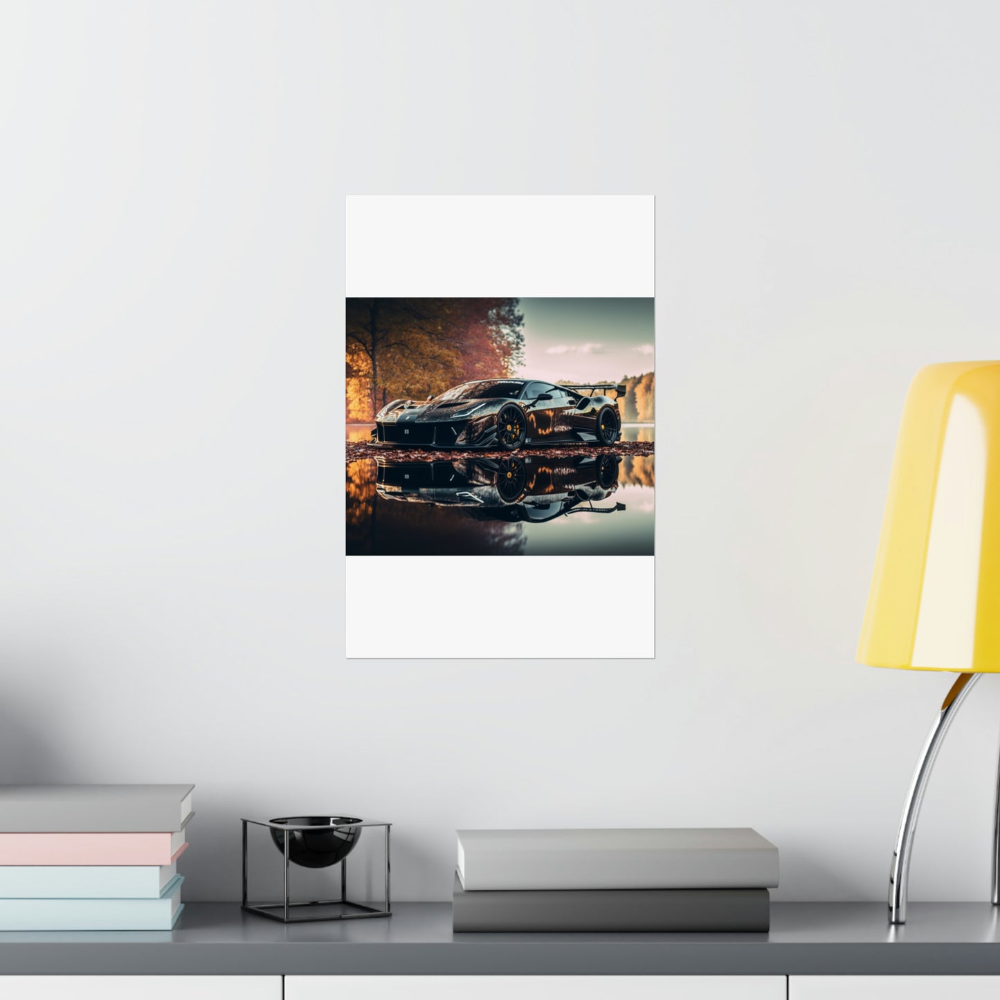 Premium Matte Vertical Posters Ferrari Lake 1