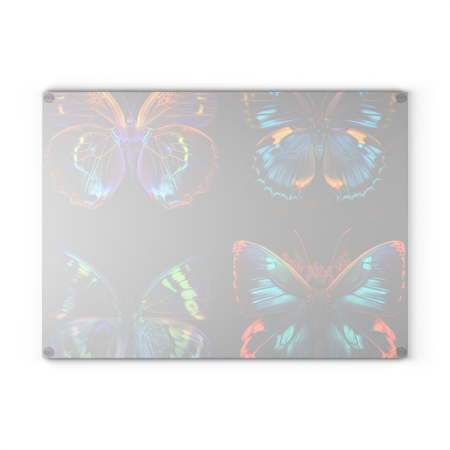 Glass Cutting Board Neon Butterfly Flair 5