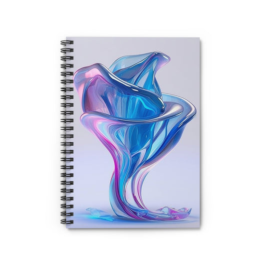 Spiral Notebook - Ruled Line Pink & Blue Tulip Rose 2