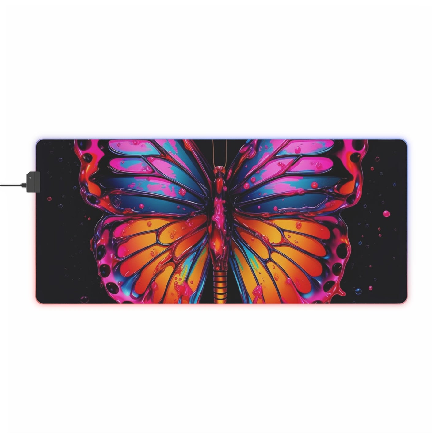 LED Gaming Mouse Pad Pink Butterfly Flair 1