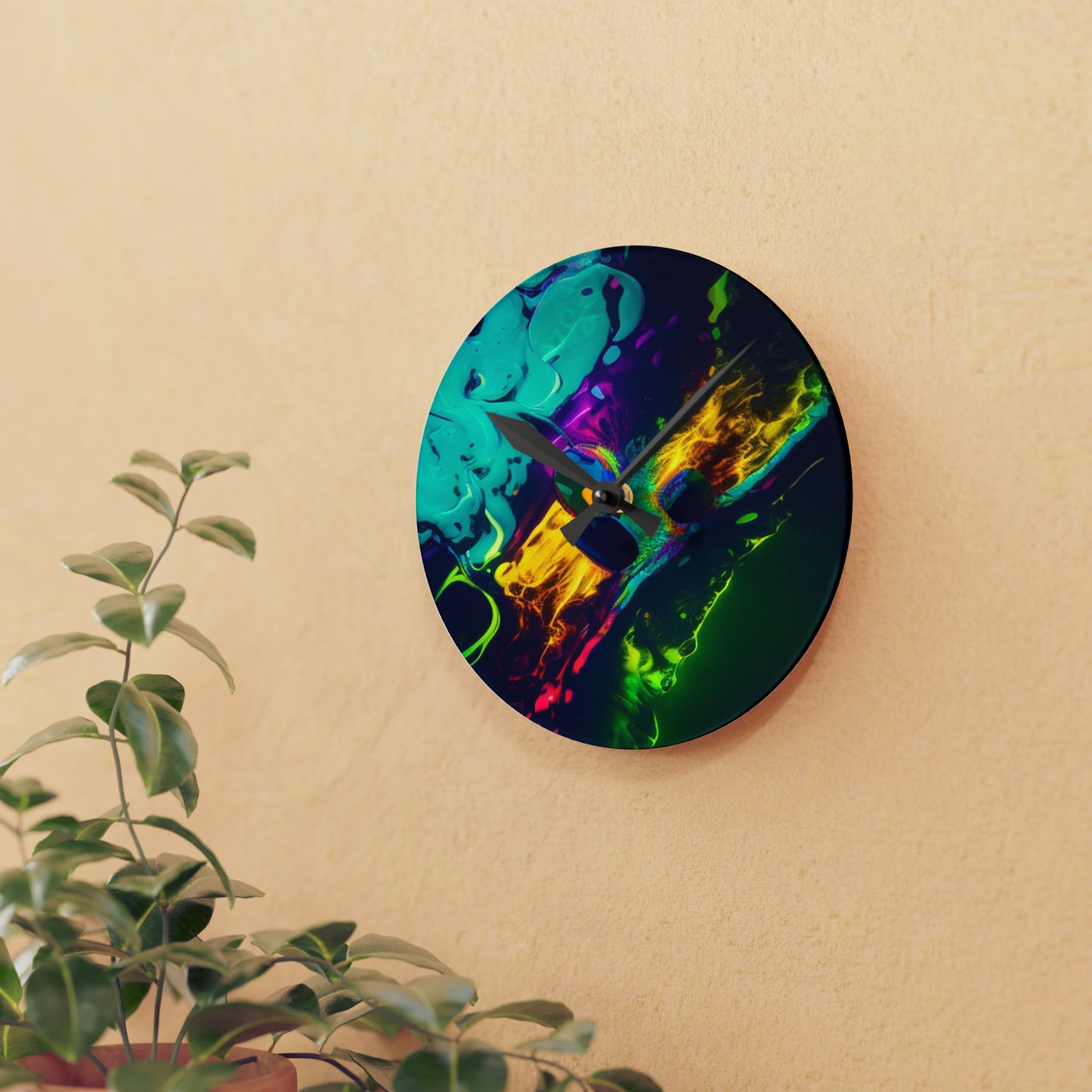 Acrylic Wall Clock Florescent Glow 4