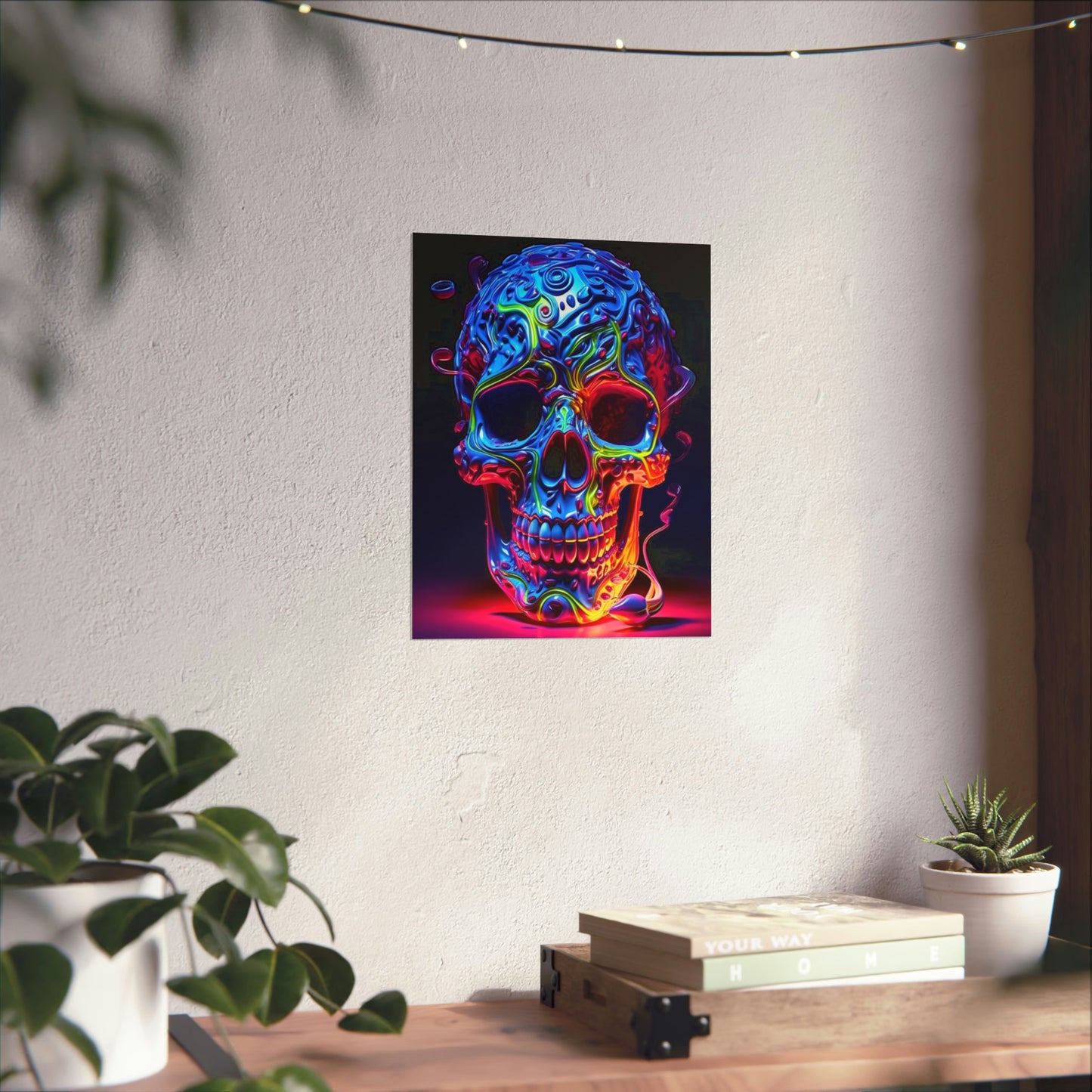 Premium Matte Vertical Posters Macro Skull Color 3